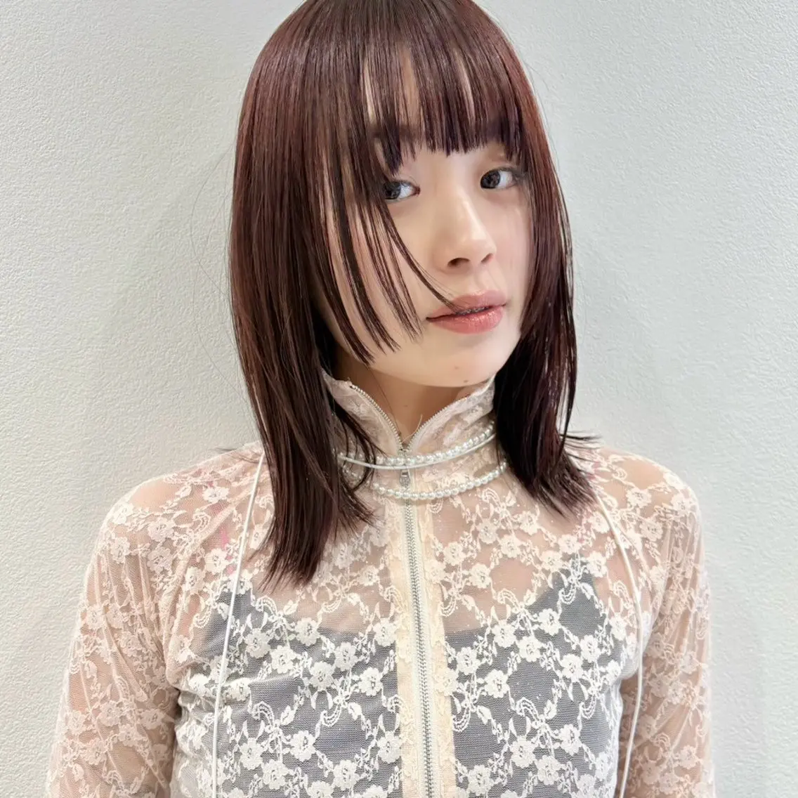 ミディアム カラー カット ヘアカラー トリートメント 🍊暖色×顔周り 🍊cocoroのヘアスタイル