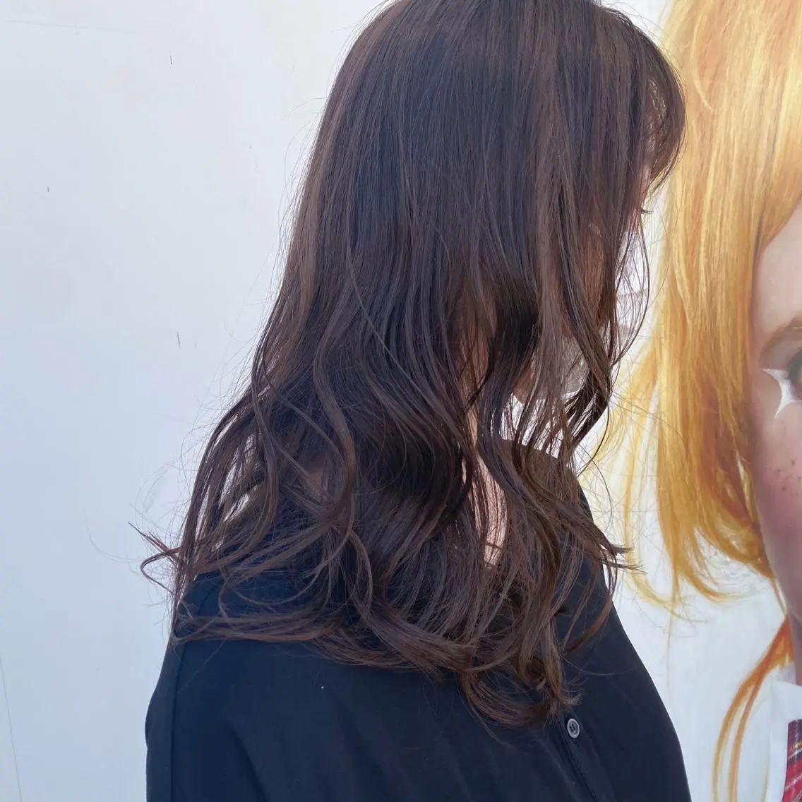 セミロング カラー ブリーチ 透明感カラー 髪質改善 トリートメント カット ヘアカラー ブリーチカラー/ 岩破瑞希のヘアスタイル