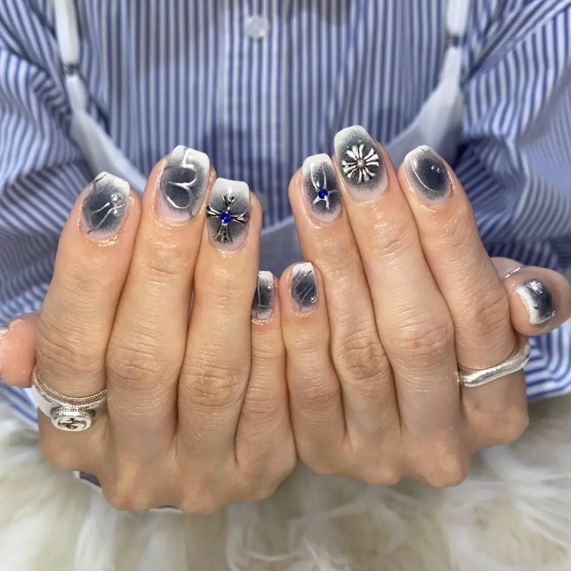 ネイル アートネイル 韓国ネイル マグネットネイル 夏ネイル ワンホンネイル BelireMaa Nail&eyeのネイルデザイン