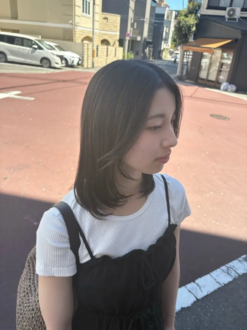 ミディアム カット ヘアカラー トリートメント 藤倉なつみ /玉造のヘアスタイル