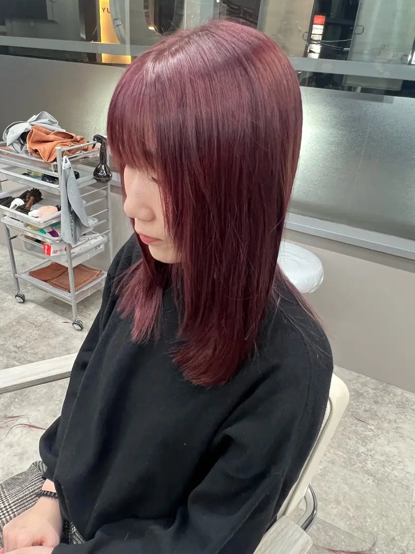 カラー ピンクカラー カット ヘアカラー 高階 晃一 /レイヤーカットのヘアスタイル