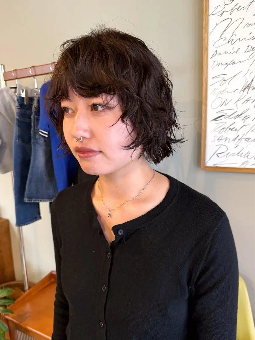 ショート パーマ ボブレイヤー ボブ レイヤーカット muku / TAKUMIのヘアスタイル