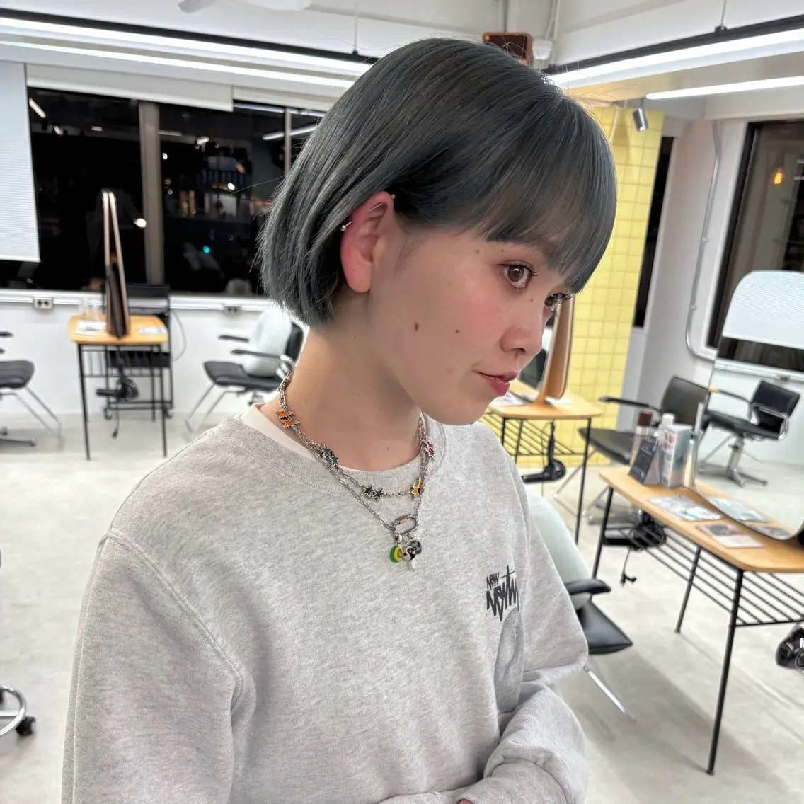 ショート カラー 🎀【透明感カラー 縮毛矯正】さえ🎀のヘアスタイル