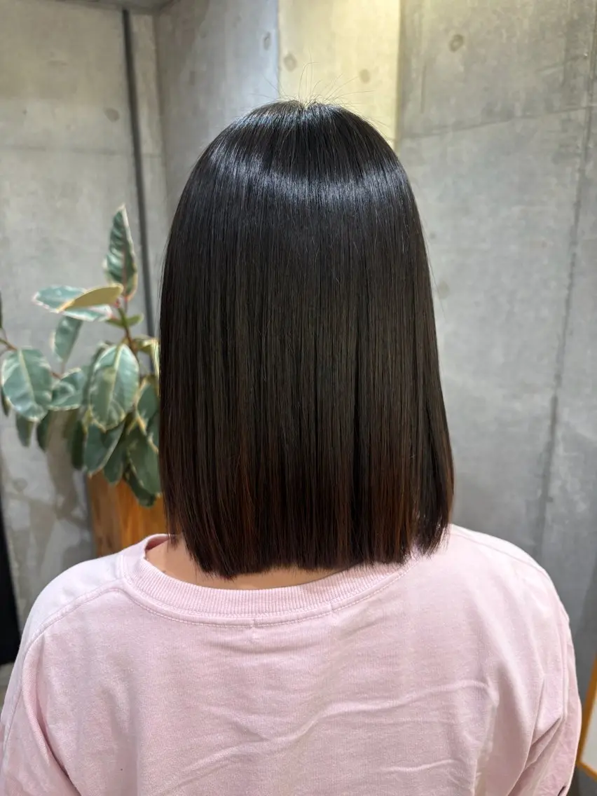 ミディアム 縮毛矯正 こぐれ みさきのヘアスタイル