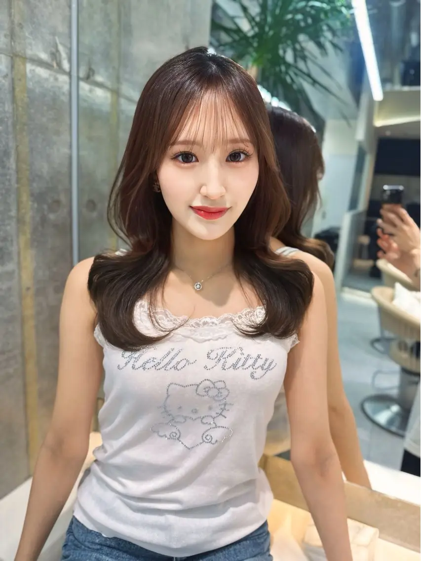 セミロング ヘアカラー トリートメント ゆーだい🇰🇷韓国 🇰🇷×髪質改善のヘアスタイル