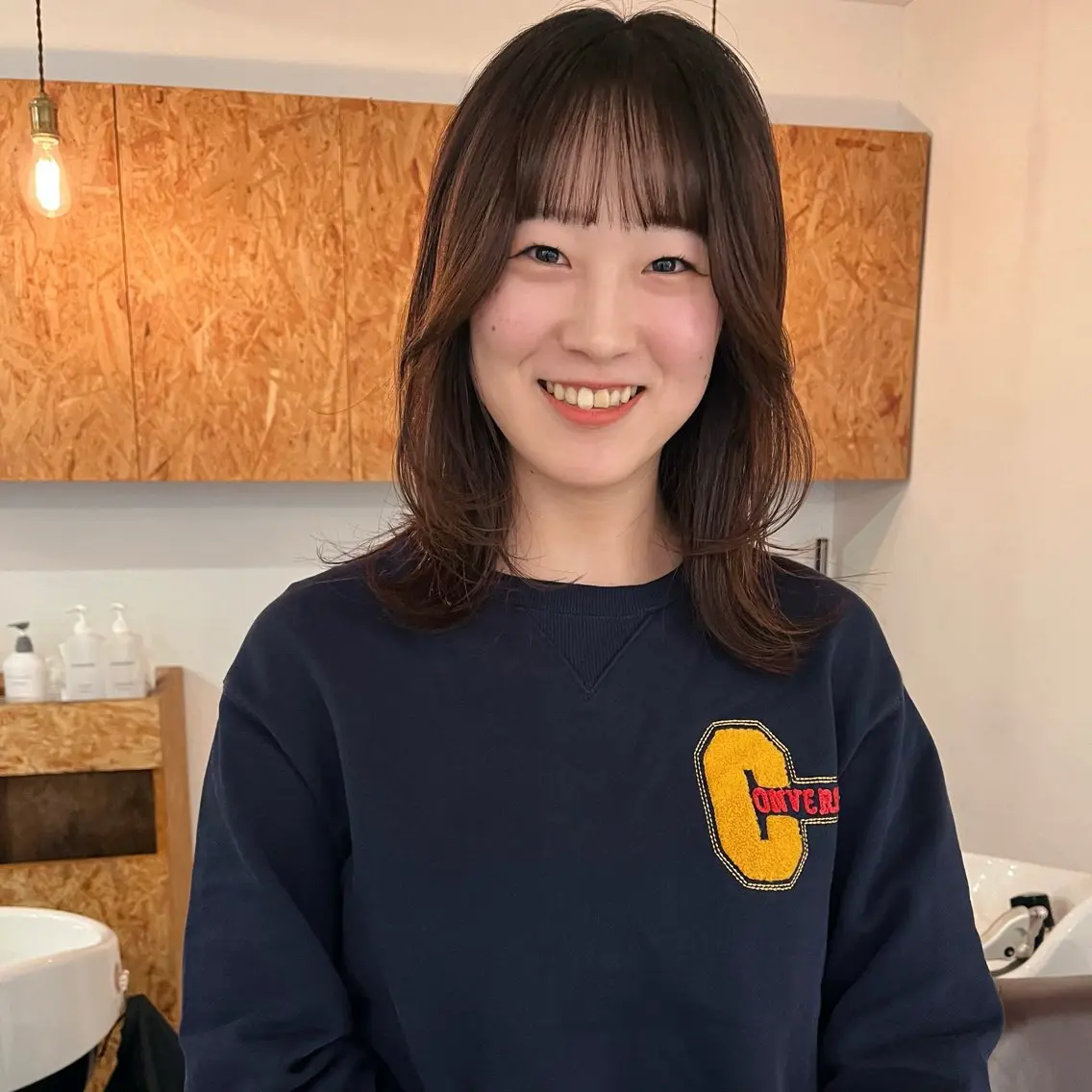 ミディアム レイヤーカット 暖色/パーマ 🌼クニトウメイのヘアスタイル
