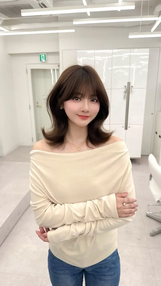 セミロング カラー ヘアアレンジ カット ヘアカラー トリートメント 顔周り&ミディアム 特化/池袋/kokiのヘアスタイル