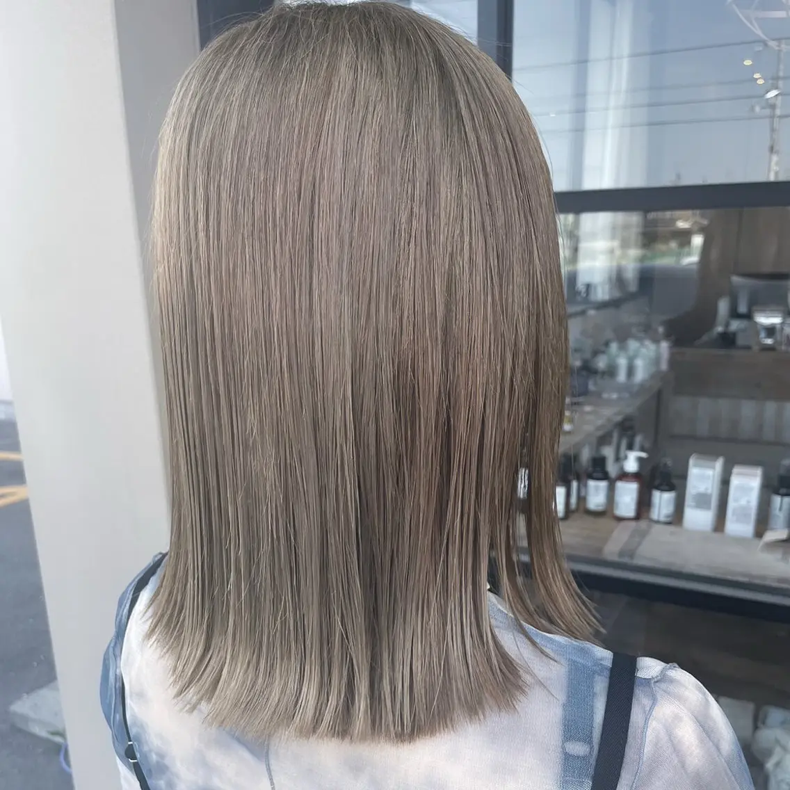 ミディアム カラー ベージュカラー オリーブベージュ カット 透明感カラー/パーマ 🌀アオノのヘアスタイル