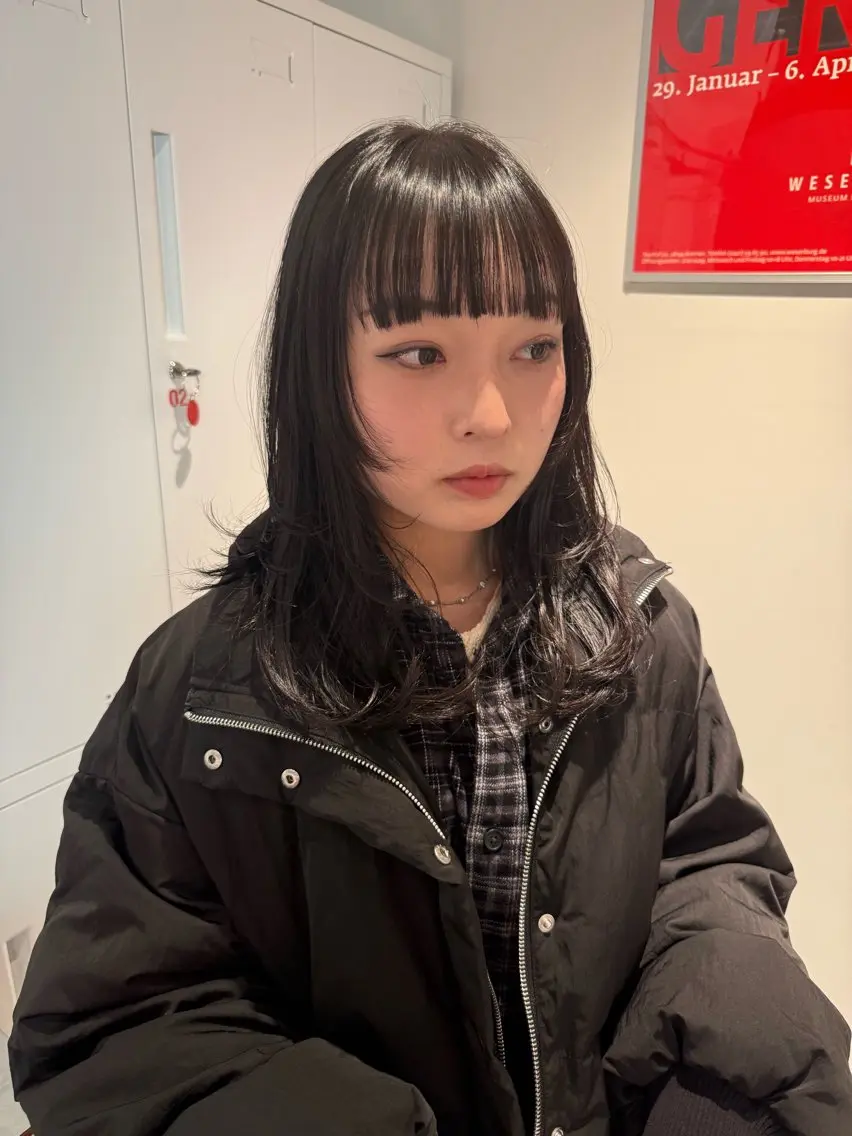 ミディアム カラー カット ヘアカラー トリートメント 中根 亜莉紗 名駅のヘアスタイル
