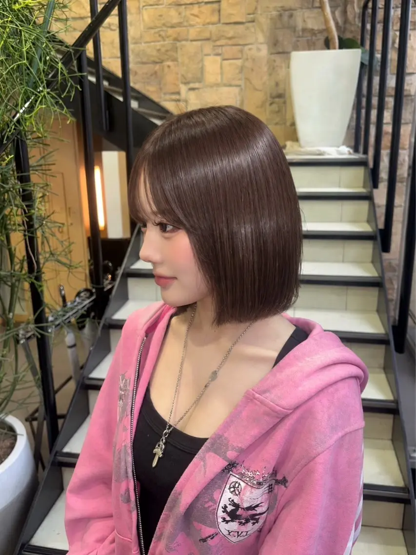 ミディアム ヘアカラー ハイトーン/透明感 カイリ💕🫧のヘアスタイル