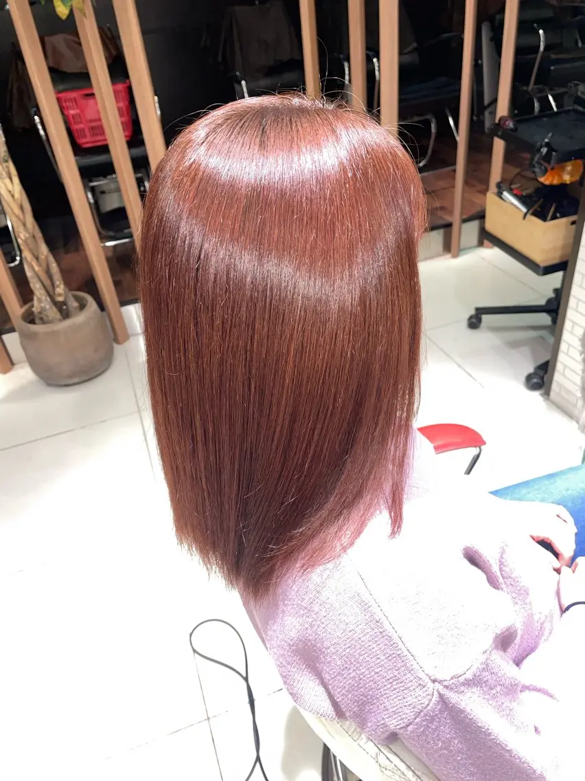 セミロング カラー ブラウンカラー 森本 梨水のヘアスタイル