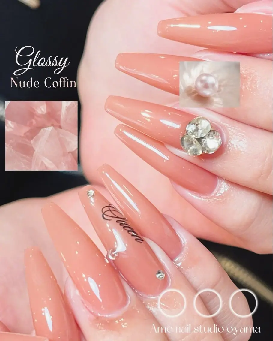 ネイル ストーンネイル ハンドネイル ハンドケア AME NAIL STUDIO小山店のネイルデザイン