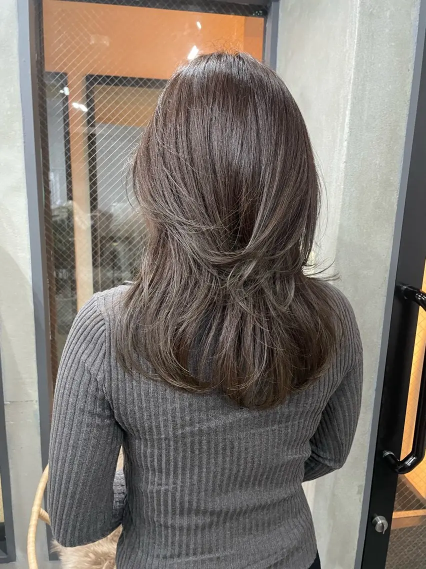 セミロング カラー レイヤーカット AIRI layer cut hairのヘアスタイル