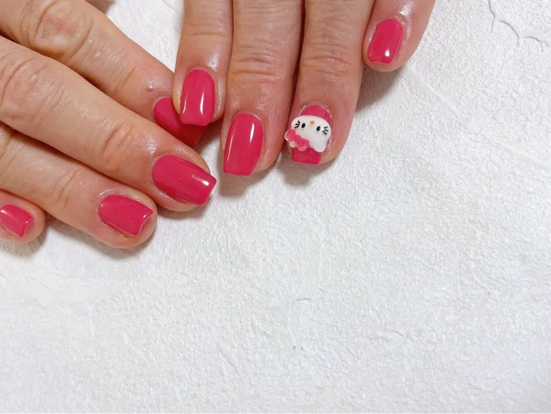 ネイル ワンカラーネイル ハンドネイル kiki nail たまプラーザのネイルデザイン