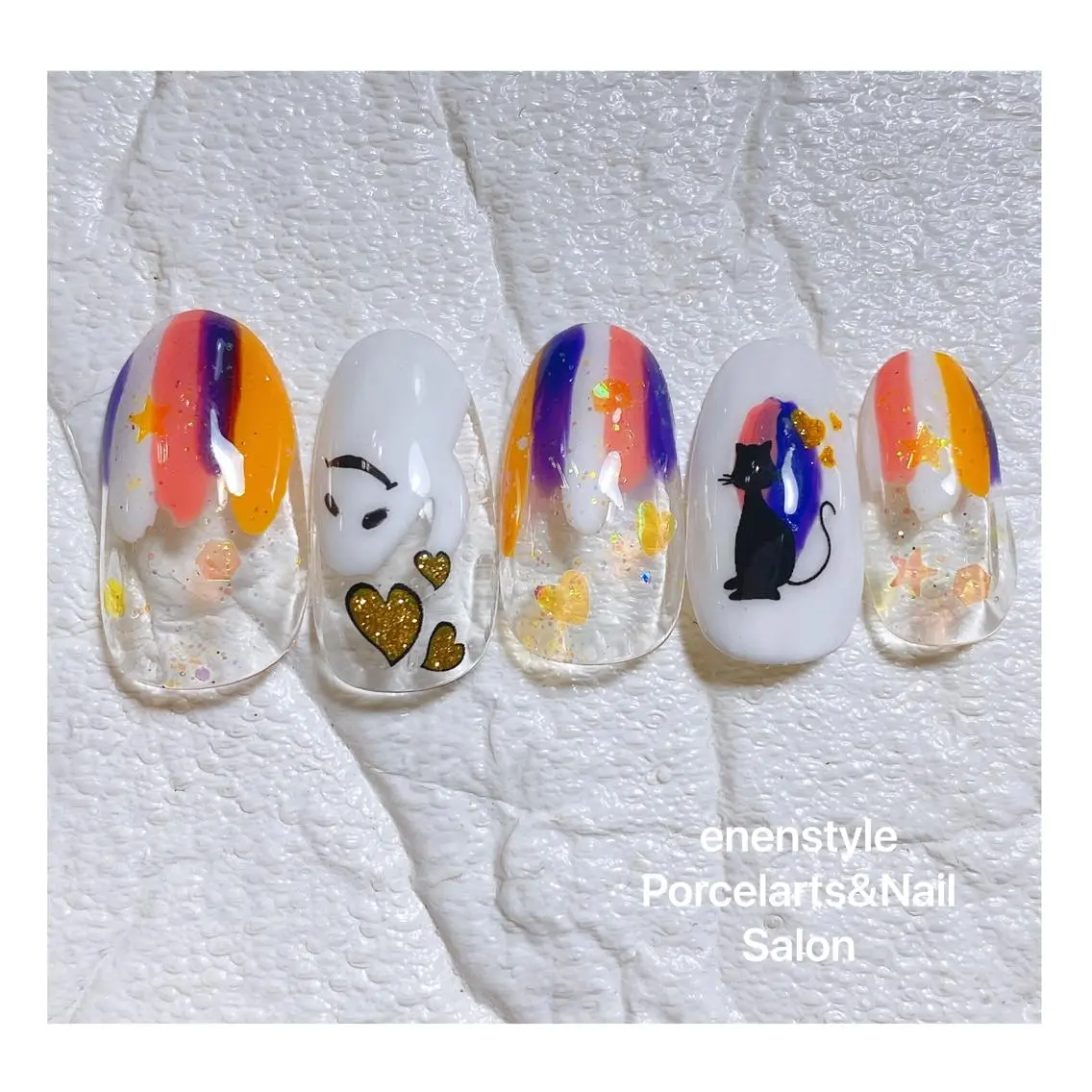 ミディアム ネイル ハンドネイル 🐾enen style 🐾のネイルデザイン
