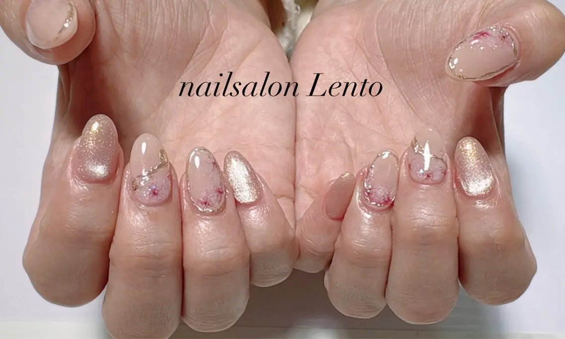 ネイル 持ち込み 春ネイル ネイルサロン Lentoのネイルデザイン