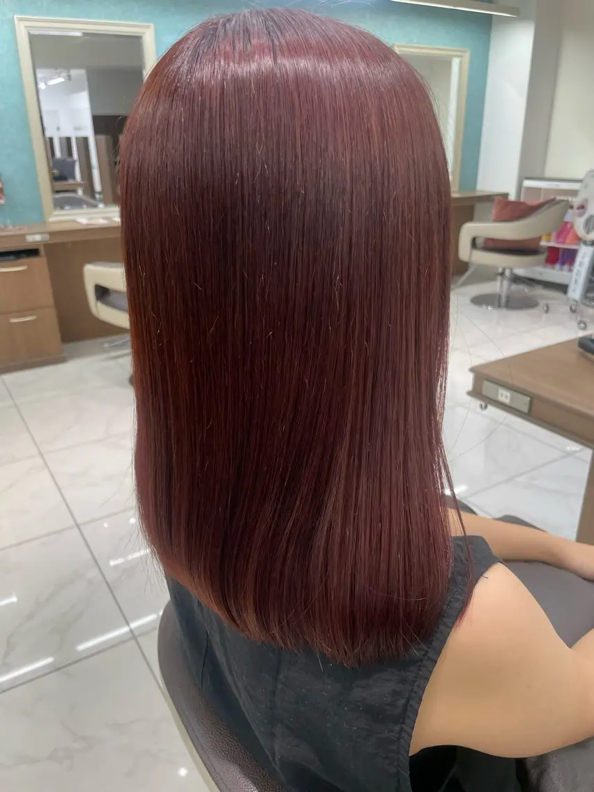 セミロング カラー パーマ カット ヘアカラー 縮毛矯正 店長福島成美/髪質 改善縮毛矯正/カラーのヘアスタイル
