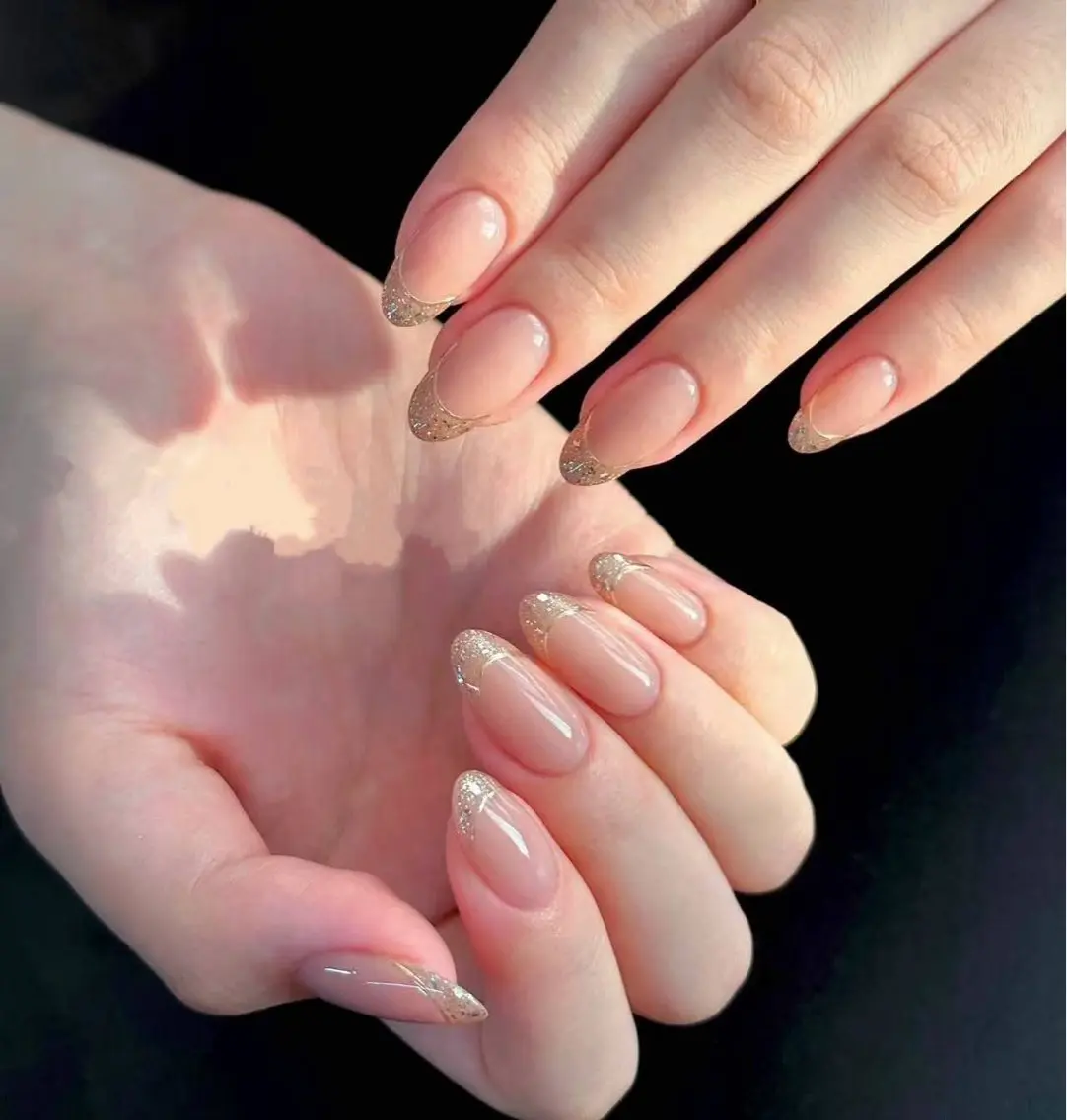 ネイル フラワーネイル フレンチネイル ジェルネイル ガラスフレンチ ハート ハンドネイル BabyYouMi nailのネイルデザイン