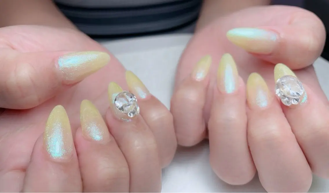 ネイル 長さ出し フットネイル フレンチネイル ジェルネイル ガラスフレンチ MEO NAIL 中野 研修ネイリストのネイルデザイン