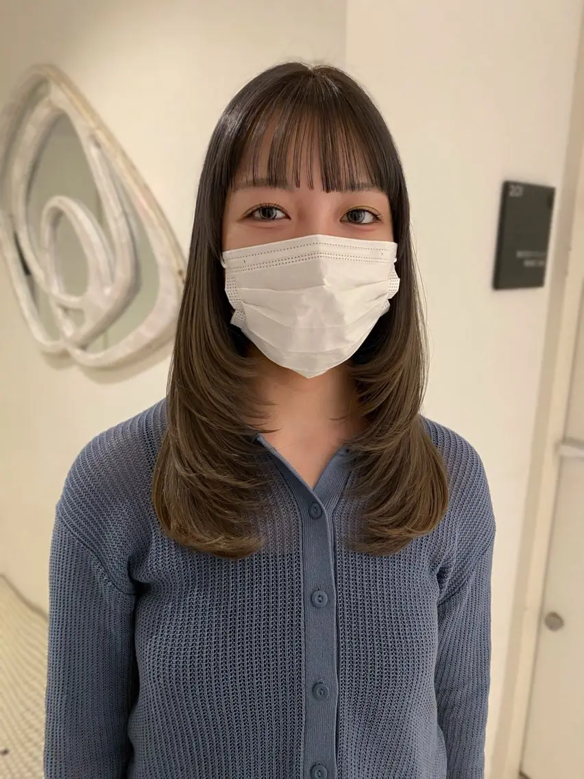 セミロング カラー ベージュカラー ブラウンカラー ブラウンベージュ レイヤーカット アオイ🩵レイヤー /柔らかカラーのヘアスタイル