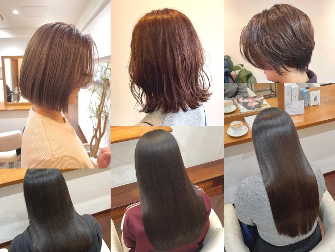 セミロング パーマ 髪質改善 ストレートパーマ カット 縮毛矯正 今在家 玲【艶髪スト レート/メンズ】のヘアスタイル