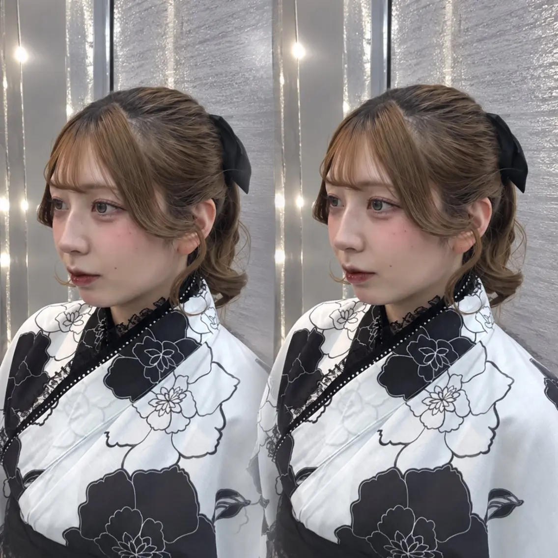 セミロング ヘアアレンジ 着付け 韓国/池袋ワンカラー 🩶kaede🩶のヘアスタイル