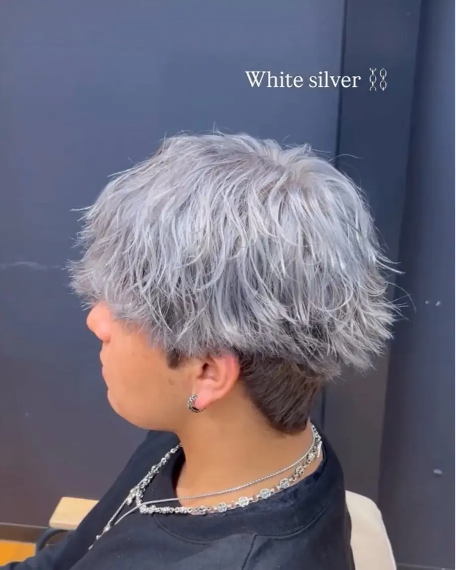 ショート カラー メンズ ヘアカラー ハイトーン、カラー 特化⟡.·すわ☁️のヘアスタイル