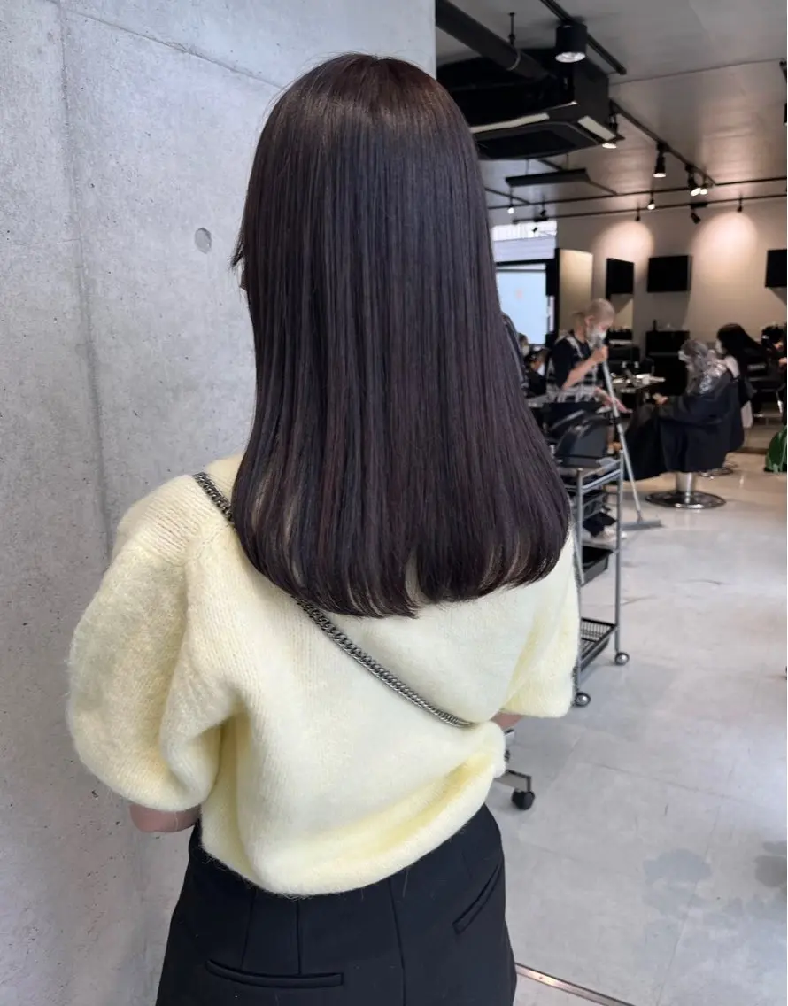 セミロング カラー パーマ ヘアアレンジ 透明感/オリーブ/ グレージュ/YUKAのヘアスタイル