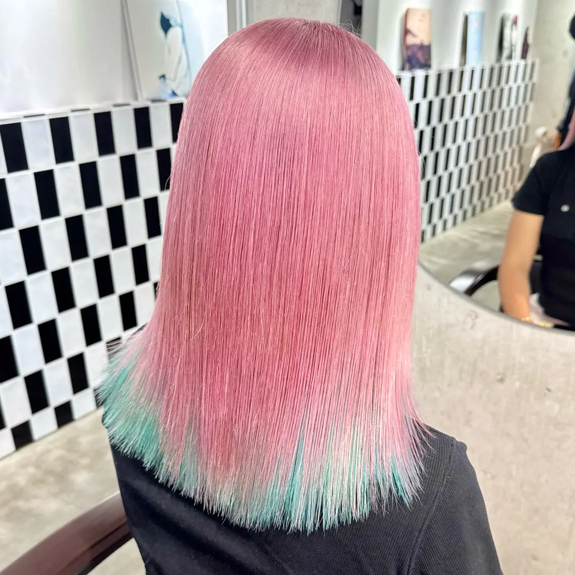ロング カラー パーマ ヘアアレンジ メンズ キッズ メンズブリーチ ブリーチ デザインカラー ミント ミントグリーン ヘアカラー トリートメント 💖オタク美容師 ꒰ঌ♡モモ♡໒꒱のヘアスタイル