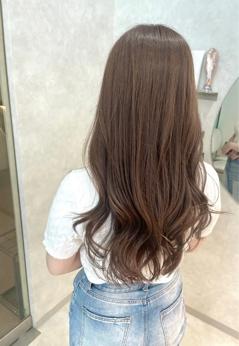 ロング ボブ ハイライト 髪質改善 レイヤーカット 縮毛矯正 髪質改善/レイヤー 本田拓也のヘアスタイル