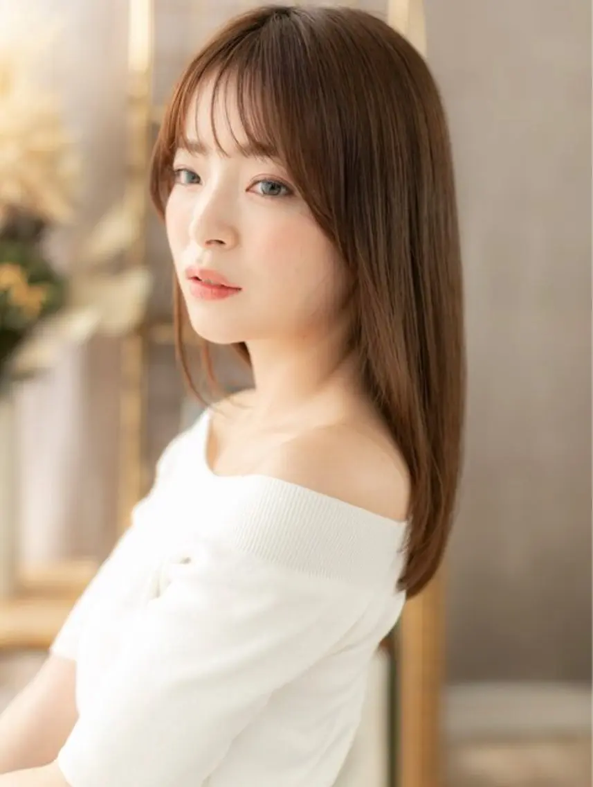 ロング カラー くびれヘア くせ毛 斜めバング 顔まわりレイヤー 顔周りカット ✨過去1と言わせます ✨柿沼幸輝のヘアスタイル