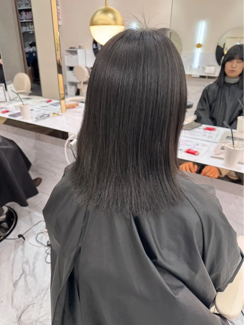 ミディアム カラー ヘアカラー トリートメント 縮毛矯正🫧髪質改善 高原瑞輝のヘアスタイル