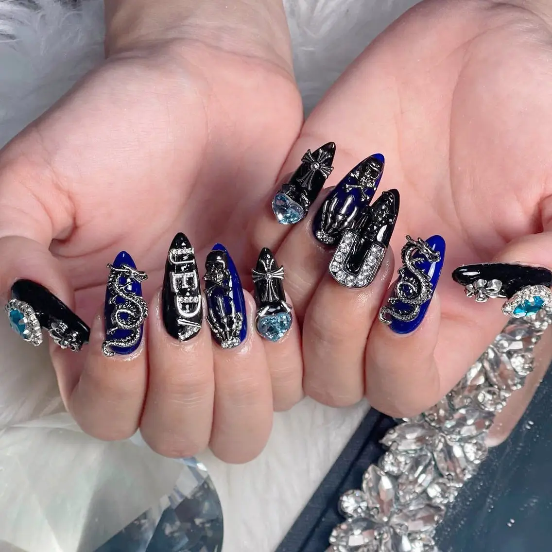 ネイル オーロラネイル 長さ出し フラッシュネイル フレンチネイル ジェルネイル ハンドネイル ハンドケア CiCi Nail Salonのネイルデザイン