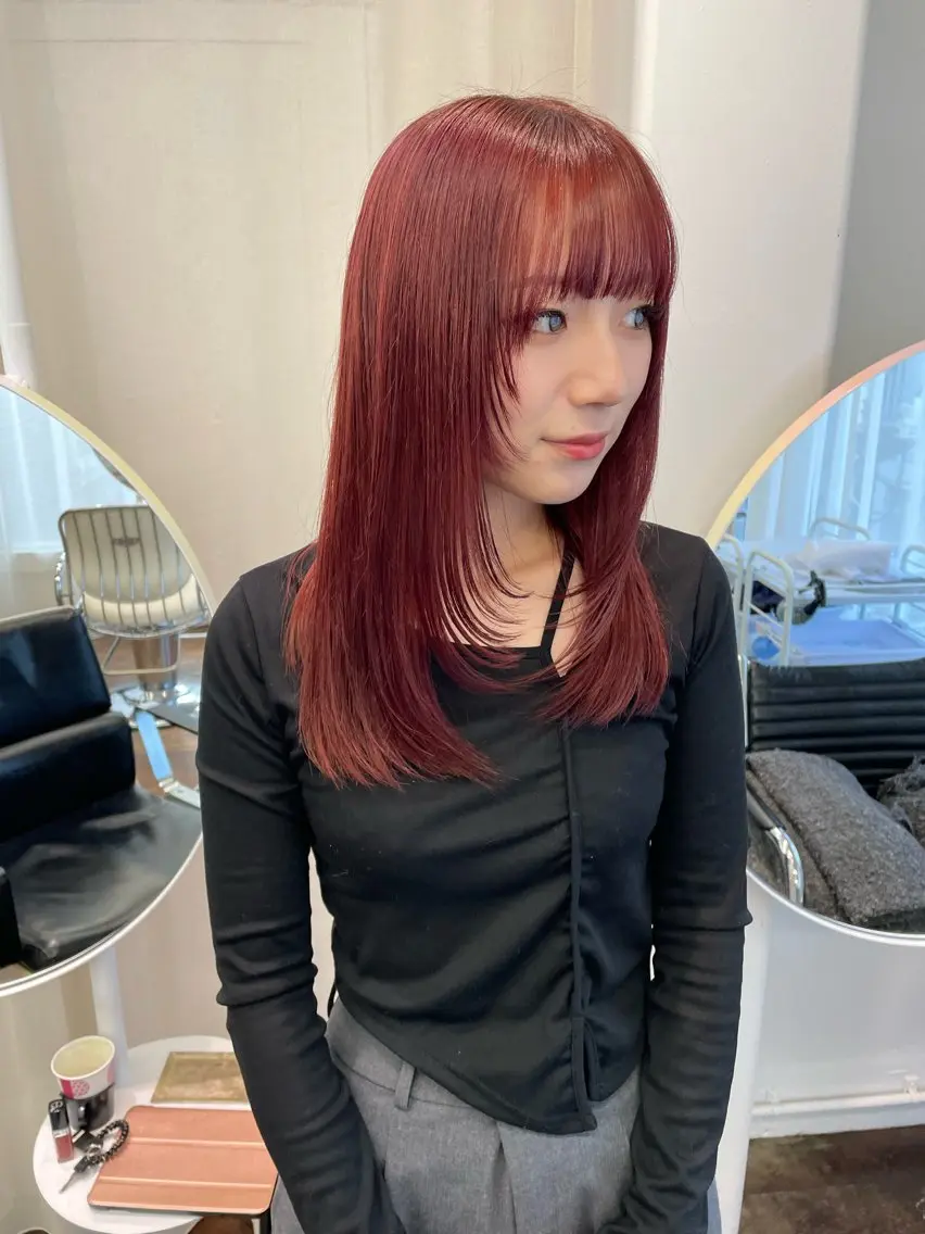 セミロング カラー 顔まわりレイヤー レイヤーカット カット ヘアカラー トリートメント レイヤーカット🎀 kanaのヘアスタイル