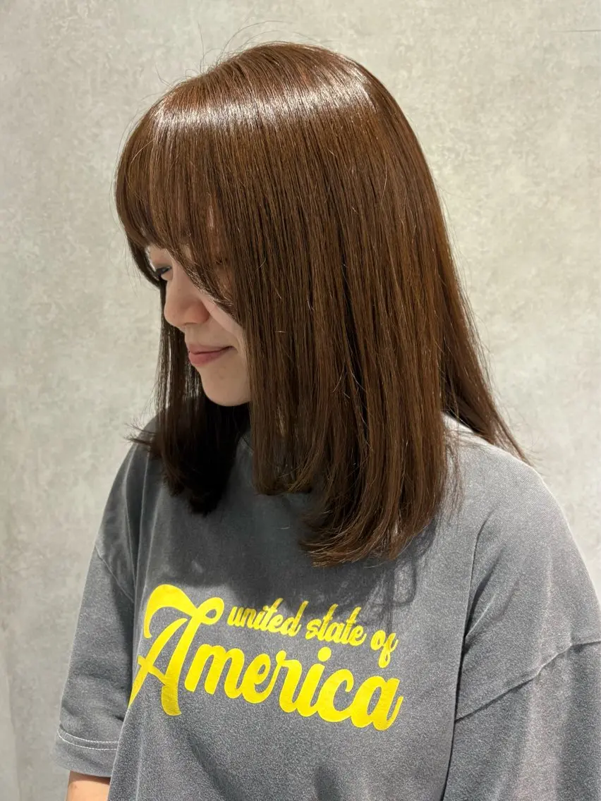 ミディアム カラー 透明感カラー カット ヘアカラー トリートメント yumemiレイヤー ✴︎ 透明感カラーのヘアスタイル