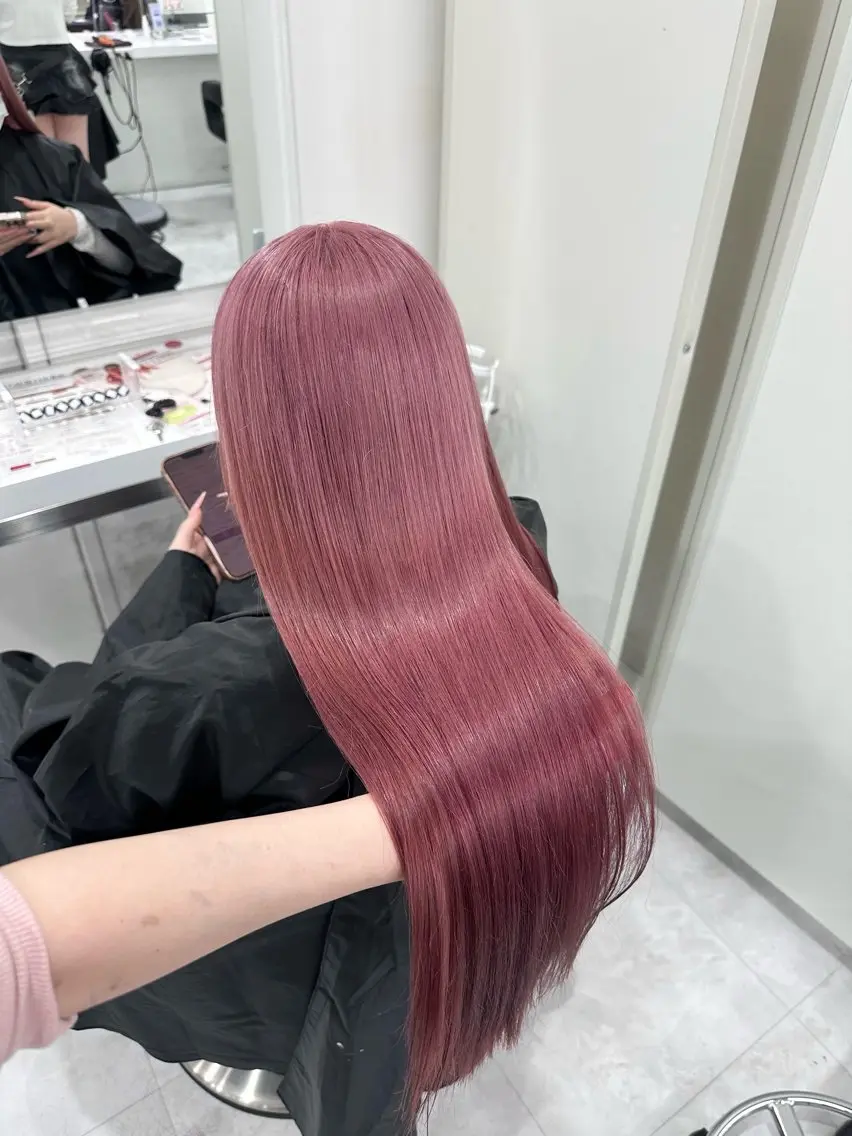 ロング ヘアカラー ヘッドスパ ヘアセット 韓国ガーリー🤍ハイ トーン🤍Ayanaのヘアスタイル