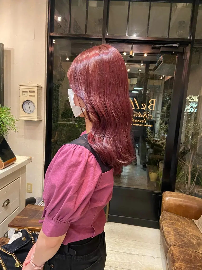 ロング カラー レッドカラー ダメージレス美容師 🌱水島侑理のヘアスタイル