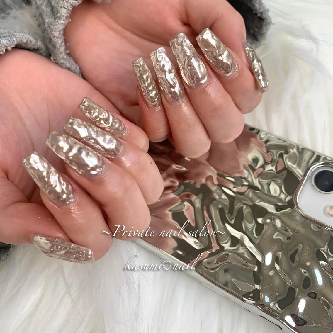 ネイル アートネイル ラメ(グリッター) マグネットネイル ミラーネイル 持ち込み KASUMI♡ Nailのネイルデザイン