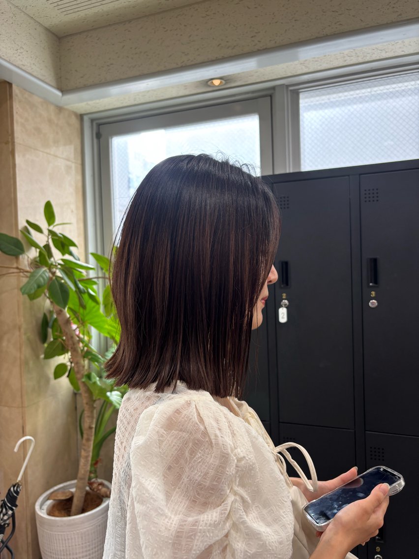 ミディアム カラー カット ヘアカラー トリートメント 艶髪艶カラー 🔥平口はのんのヘアスタイル
