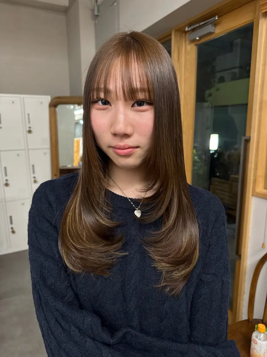 カラー ヘアカラー 🌙ヘーゼルベージュ レイヤーカット🌙のヘアスタイル