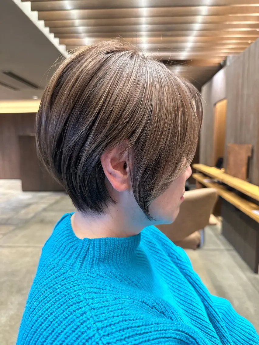 ショート カラー くびれヘア カット ヘアカラー トリートメント 似合わせ松本 容政のヘアスタイル