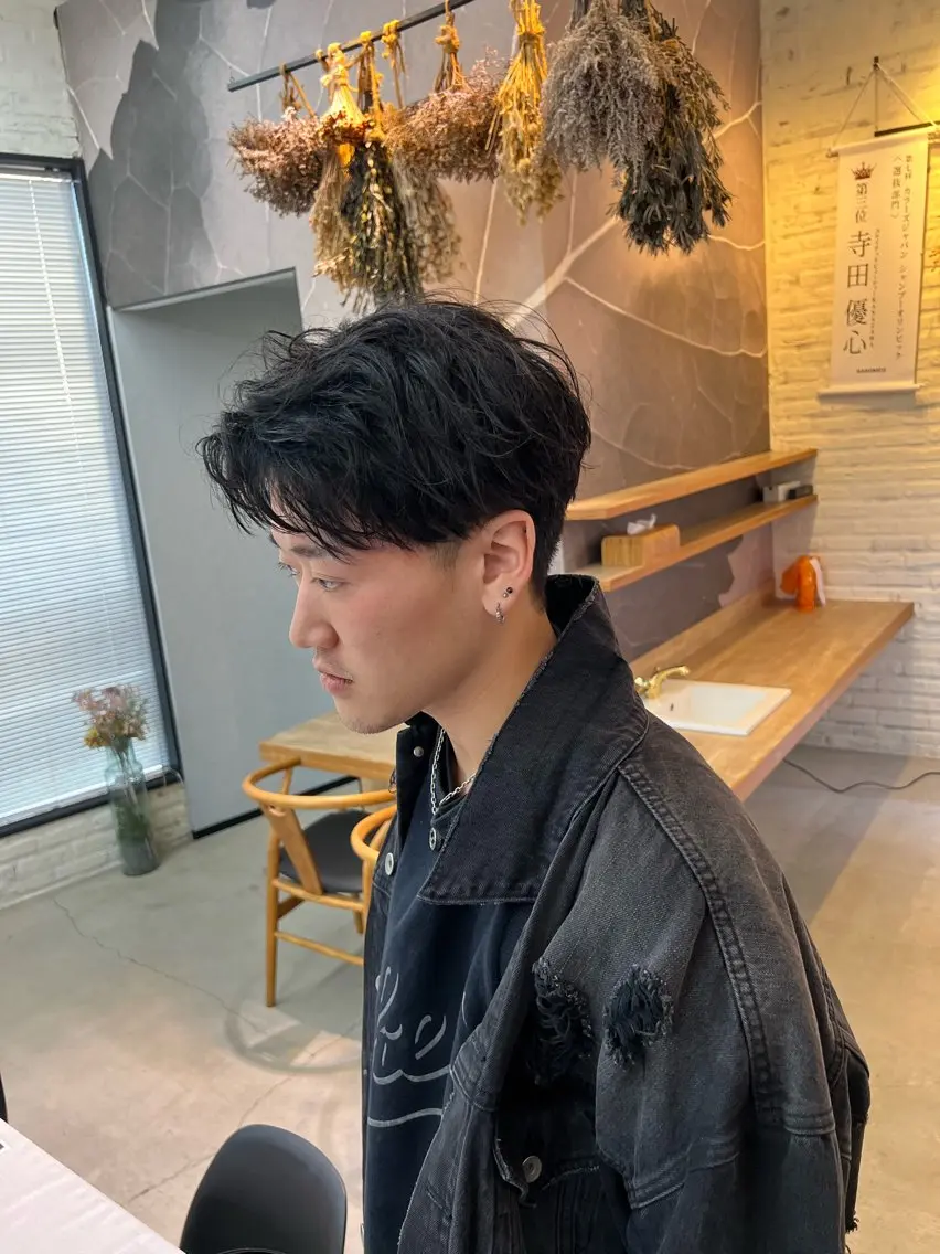 ショート パーマ メンズ カット ヘッドスパ 池本 勇大のヘアスタイル