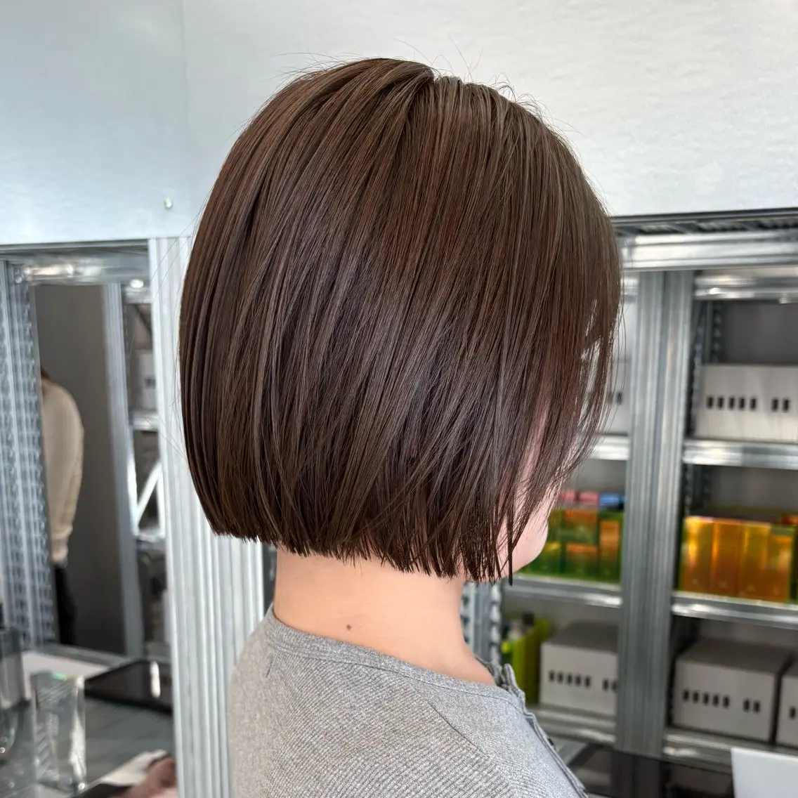 ミディアム カラー カット ヘアカラー トリートメント ✨縮毛矯正/ボブ✨ 佐藤 さくらのヘアスタイル