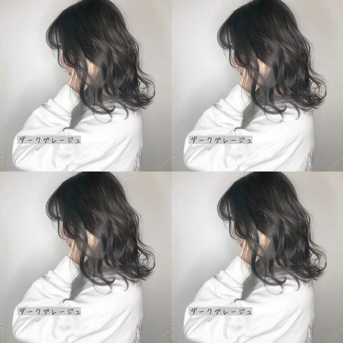 セミロング カラー ダークグレー ダークグレージュ グレージュ あさだ しゅうたろうのヘアスタイル