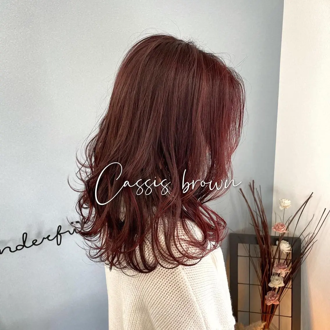 ミディアム カラー ブリーチ ブラウンカラー カシス ブリーチなしカラー カット 【 DIPTH 】 代表コウキ🥇のヘアスタイル