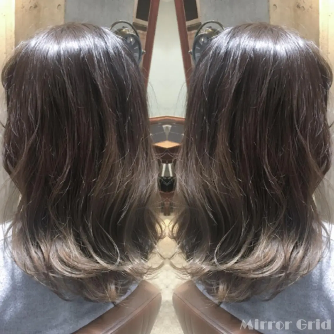 セミロング カラー ベージュカラー グラデーションカラー 北條 優輝のヘアスタイル