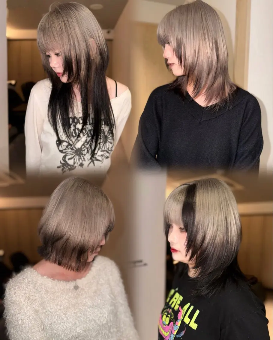 ミディアム カラー ヘアカラー 岡山ハイトーン・ ルーツカラー/こもものヘアスタイル