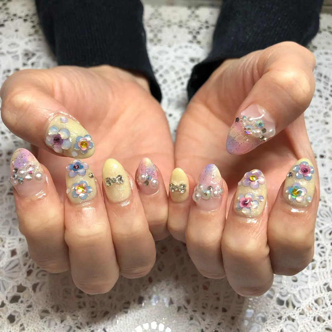 ネイル アートネイル リボン J terrace Nailのネイルデザイン