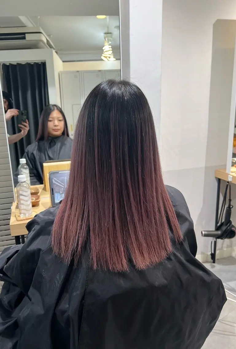 ミディアム カラー バレイヤージュ ベージュカラー ピンクカラー ピンクベージュ レイヤーカット 指名数No.1 /NAOYAのヘアスタイル