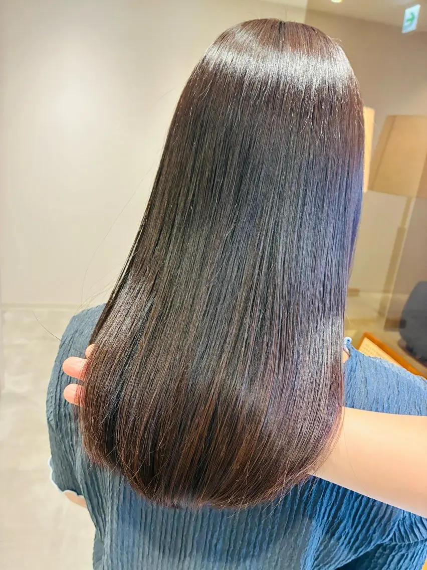 セミロング 髪質改善 トリートメント カット ヘアカラー トリートメント 松野 有美香のヘアスタイル